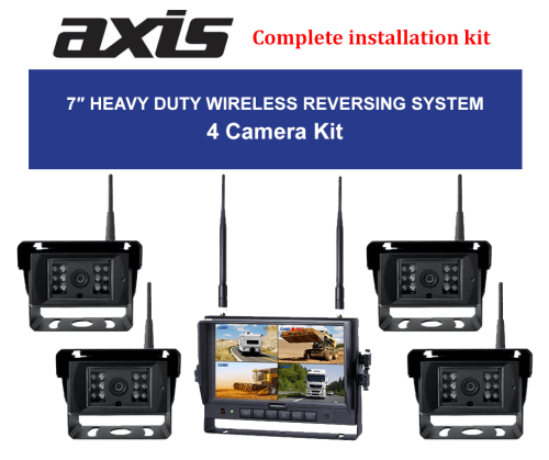 PPA-Axis 7-inches Heavy Duty Wireless Reversing System 4 Cameras