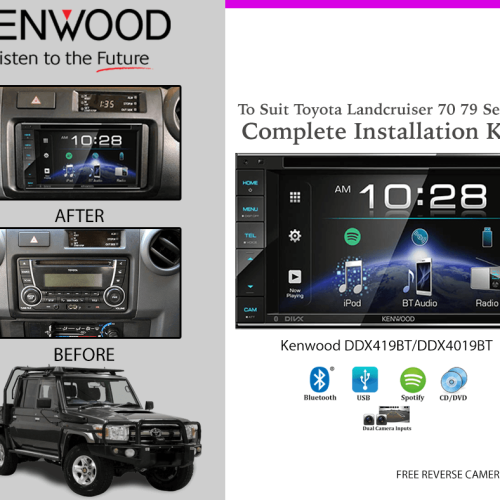 Kenwood 4019/419BT Stereo Upgrade To Suit Toyota Landcruiser 70 79 Series