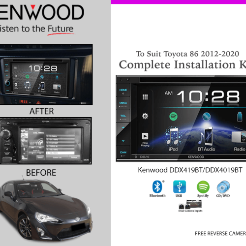 Kenwood DDX419BT/DDX4019BT Car Stereo Upgrade To Suit Toyota 86 2012-2020