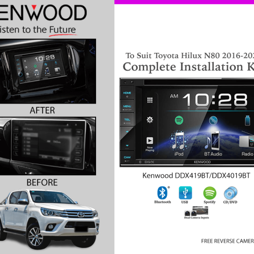 Kenwood DDX419BT/DDX4019BT Car Stereo Upgrade To Suit Toyota Hilux N80 2016-2020