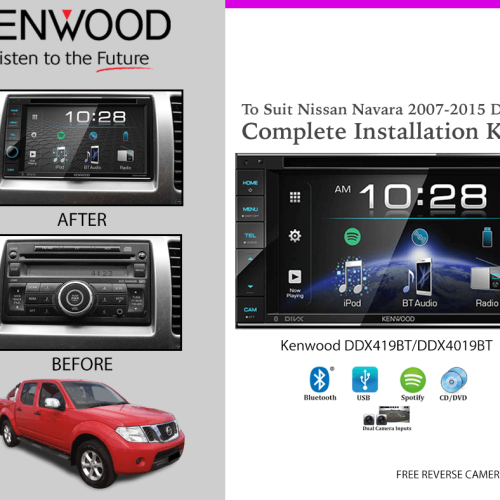 Kenwood DDX419BT/DDX4019BT for Nissan Navara 2007-2015 D40 Stereo Upgrade