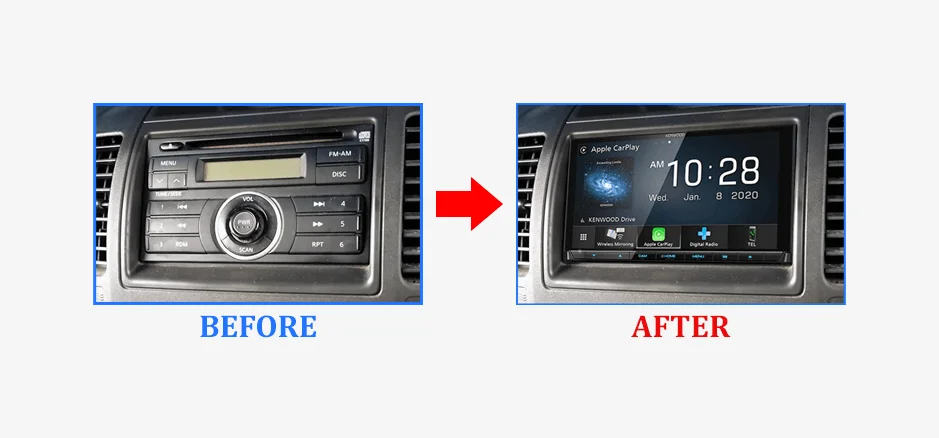 before-after-kenwood-ddx9020dabs-for-nissan-pathfinder-2005-2013-r51-stereo-upgrade