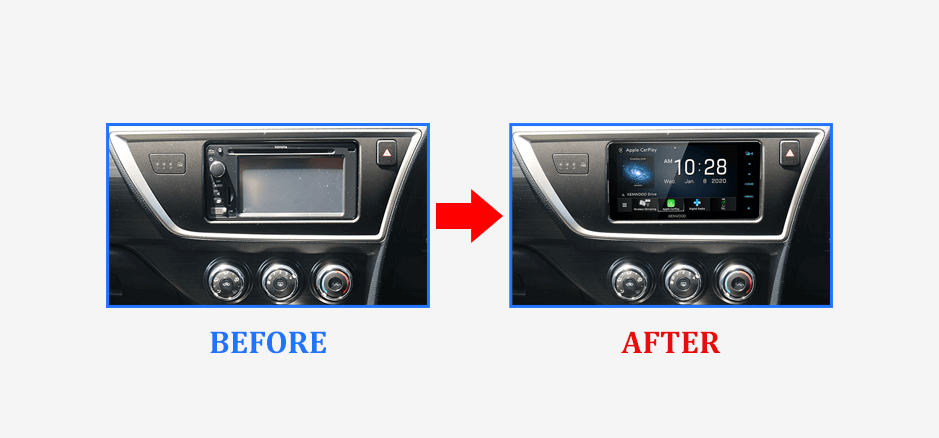 before-after-kenwood-ddx920wdabs-car-stereo-upgrade-to-suit-toyota-corolla-2012-2015-hatch