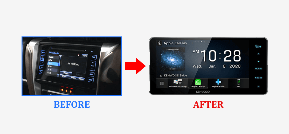 before-after-kenwood-ddx920wdabs-car-stereo-upgrade-to-suit-toyota-fortuner-2015-2019-non-amp