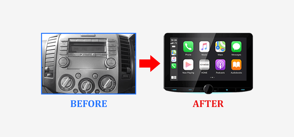 before-after-kenwood-dmx9720xds-for-ford-ranger-pj-pk-2006-to-2011-stereo-upgrade