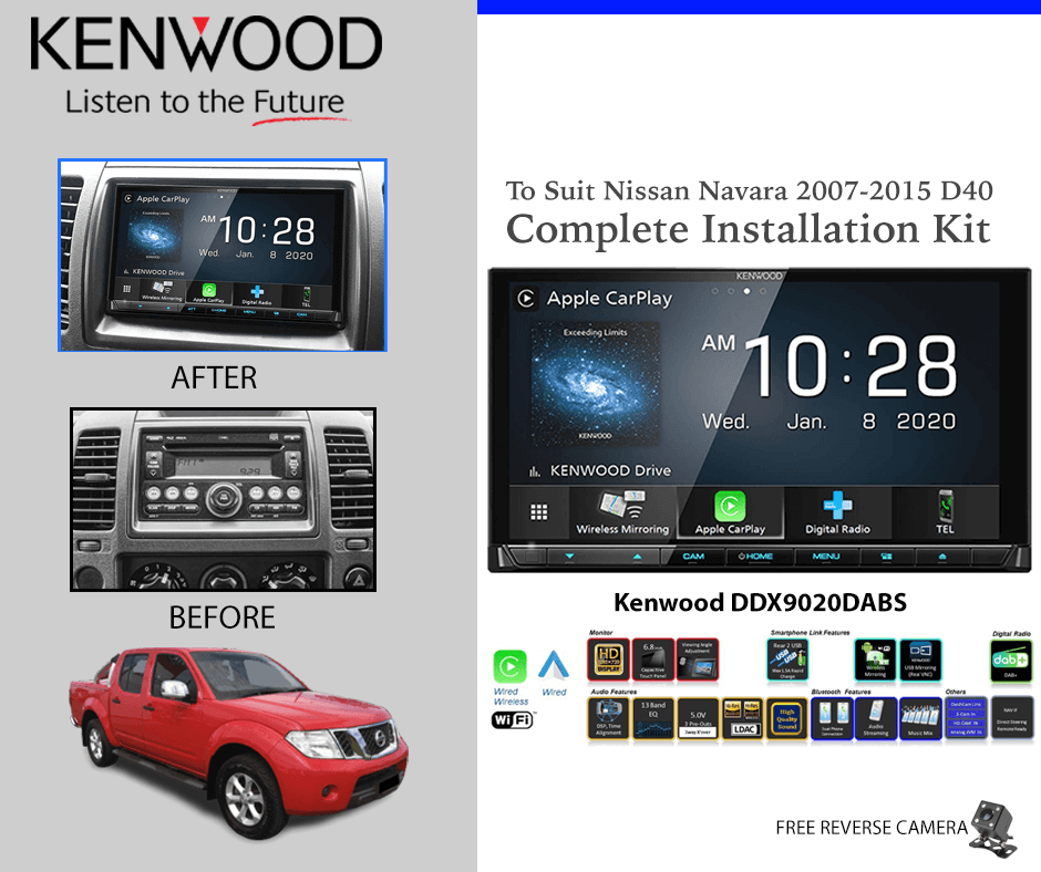 Kenwood DDX9020DABS for Nissan Navara 2007-2015 D40 Stereo Upgrade