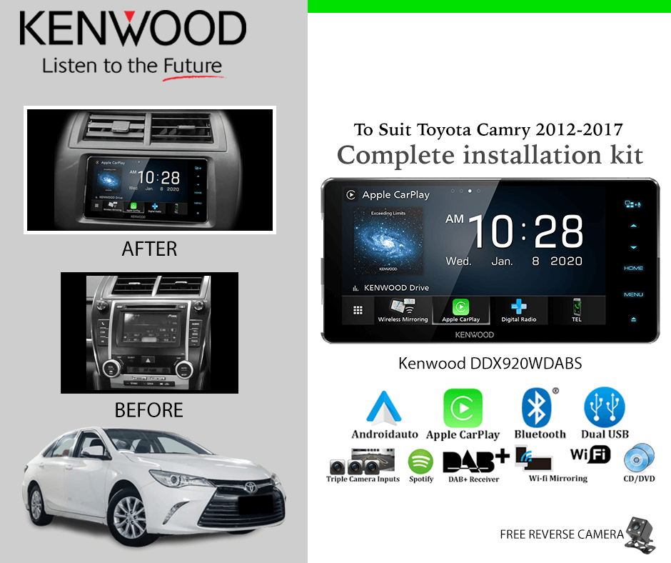 Kenwood DDX920WDABS Car Stereo Upgrade To Suit Toyota Camry 2012-2017