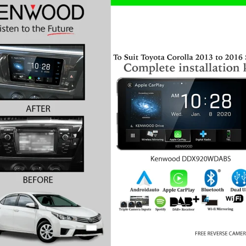 Kenwood DDX920WDABS Car Stereo Upgrade To Suit Toyota Corolla 2013-2016 Sedan