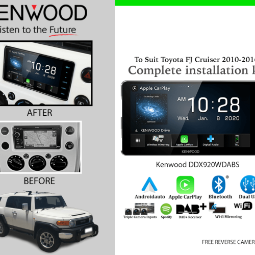 Kenwood DDX920WDABS Car Stereo Upgrade To Suit Toyota FJ Cruiser 2010-2016