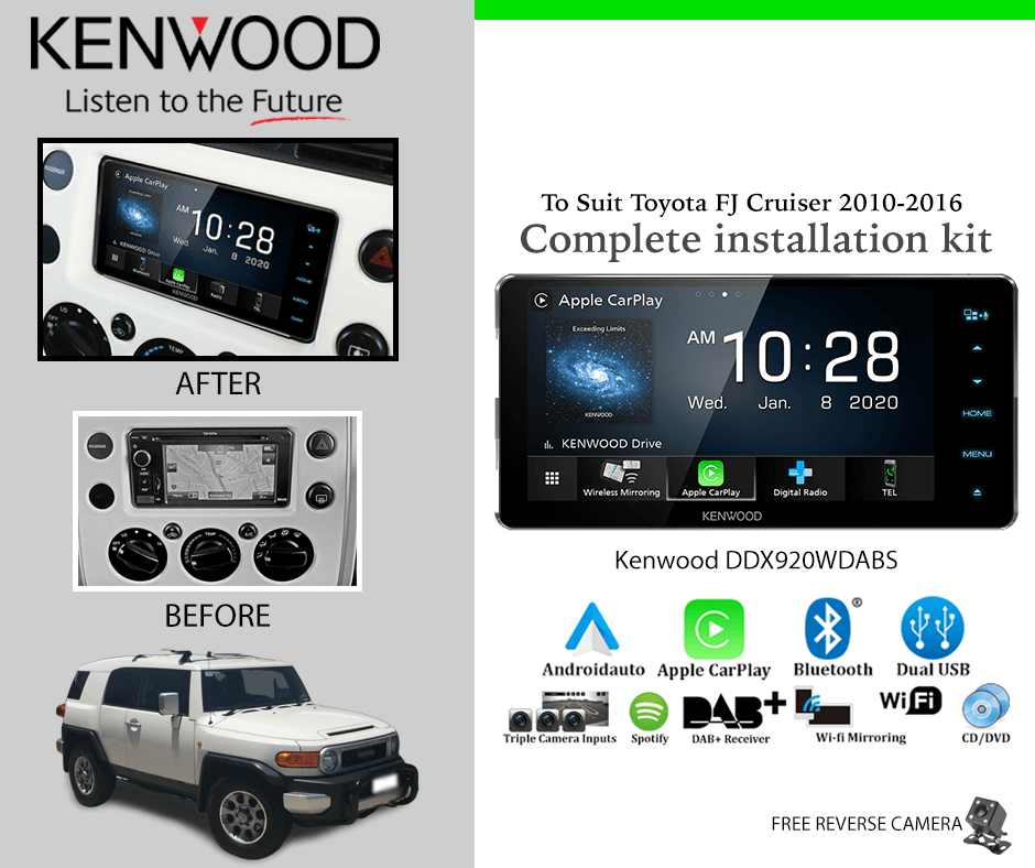 Kenwood DDX920WDABS Car Stereo Upgrade To Suit Toyota FJ Cruiser 2010-2016