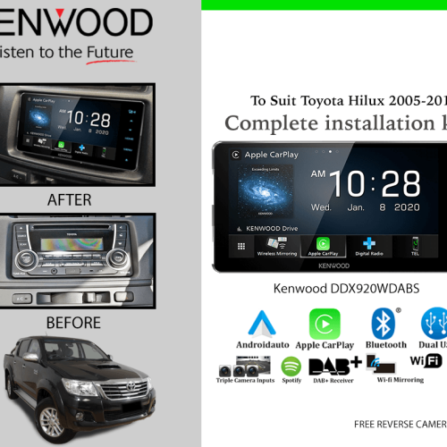 Kenwood DDX920WDABS Car Stereo Upgrade To Suit Toyota Hilux 2005 to 2010