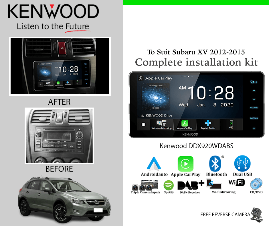Kenwood DDX920WDABS for Subaru XV 2012-2015 Car Stereo Upgrade