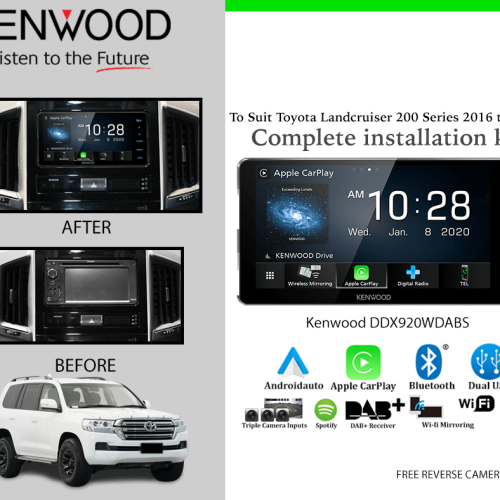 Kenwood DDX920WDABS Stereo Upgrade To Suit Toyota Landcruiser 2016-2020 200 Series