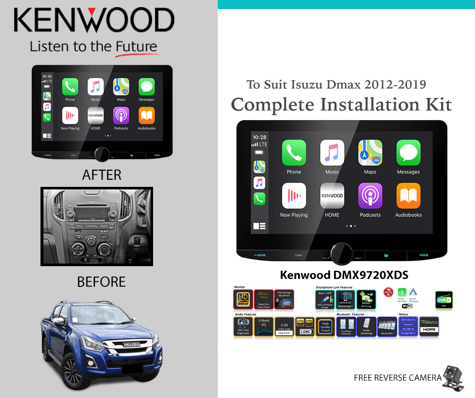 Kenwood DMX9720XDS for Isuzu Dmax 2012-2019 Car Stereo Upgrade