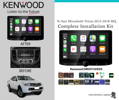 Kenwood DMX9720XDS for Mitsubishi Triton 2015-2018 MQ Stereo Upgrade