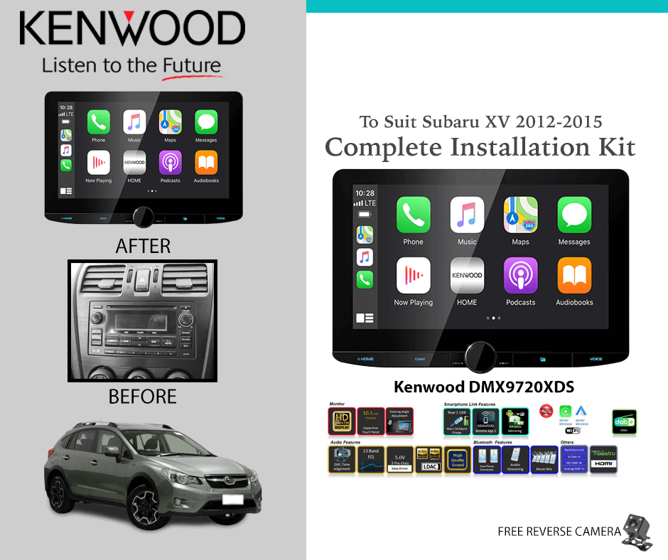 Kenwood DMX9720XDS for Subaru XV 2012-2015 Car Stereo Upgrade