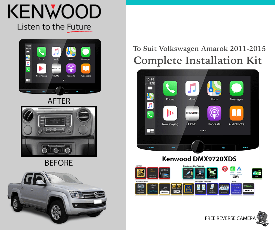 Kenwood DMX9720XDS for Volkswagen Amarok 2011-2015 Stereo Upgrade