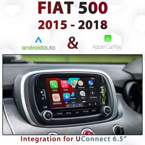 [2015-2018] Fiat 500 - Apple CarPlay & Android Auto Integration for UConnect 6.5"