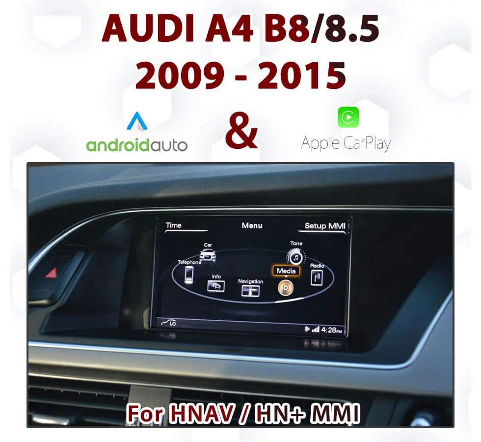 Touch Screen radio Android Auto Carplay Audi A4 B8 2009 - 2016
