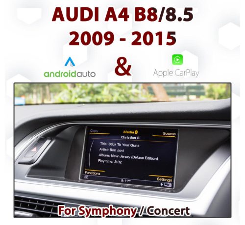 Audi A4 B8/8.5 Symphony/Concert Audio - Touch Android Auto & Apple CarPlay Integration