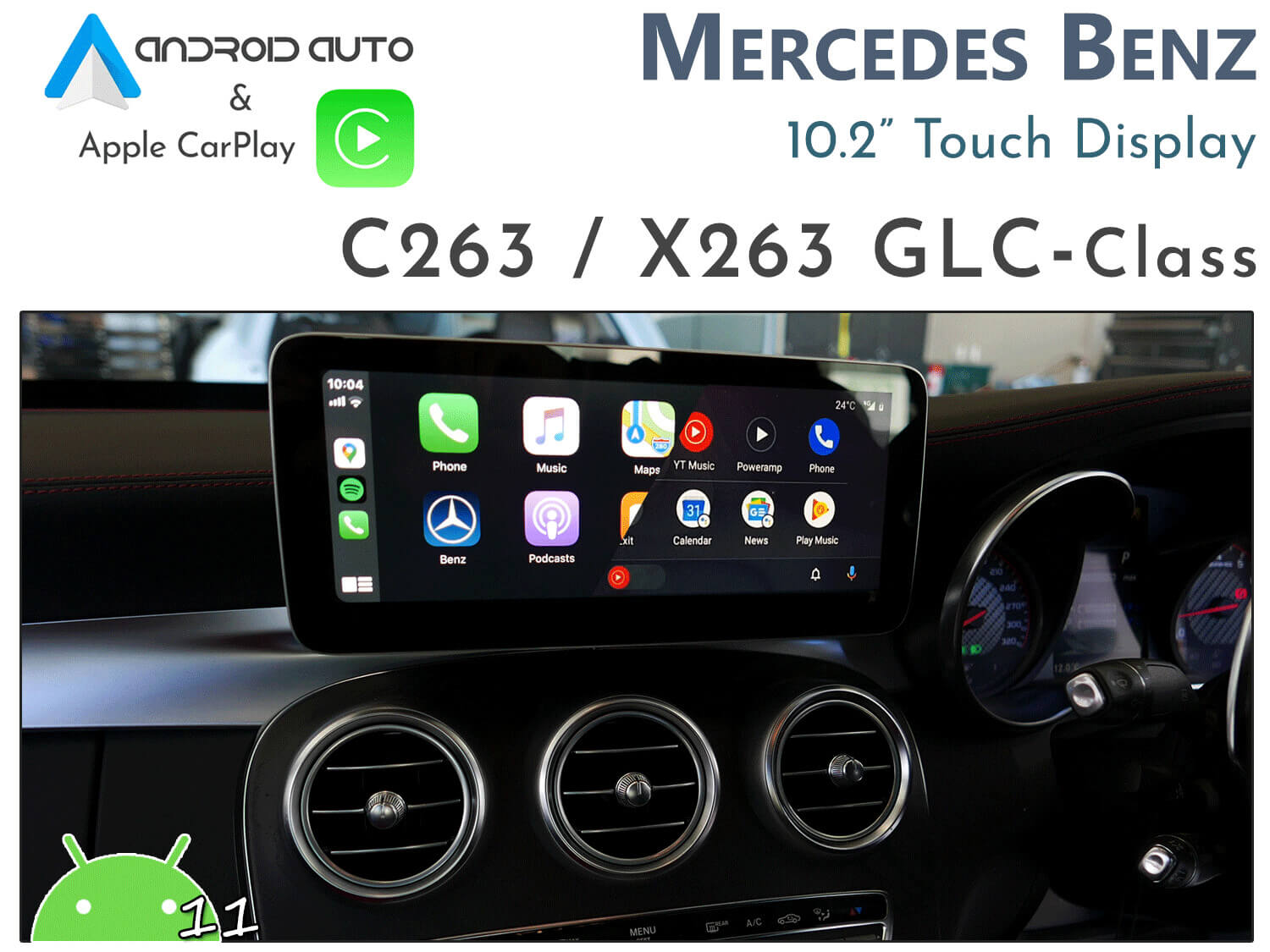 Mercedes Benz GLC-class C253/X253 10.25 Apple CarPlay and Android