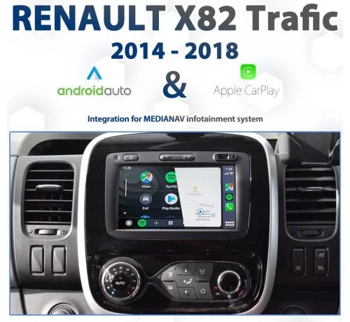 Renault Trafic X82 2014 - 2018 Apple CarPlay & Android Auto Integration for MediaNAV audio