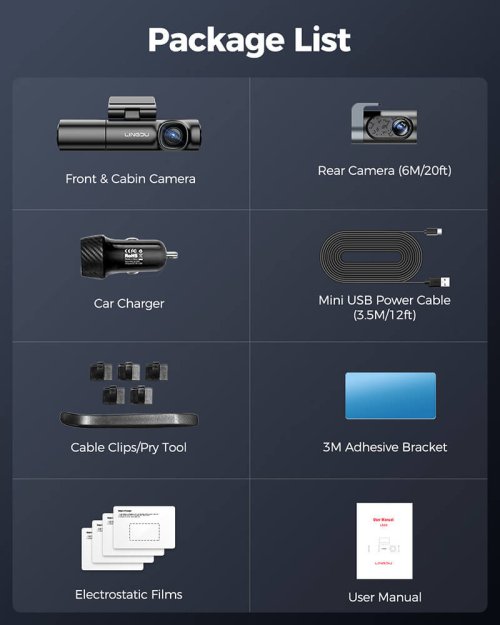 LD GOLD 3-Channel Front and Rear Dash Camera