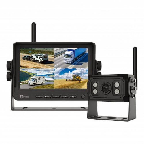 Aerpro AVK7W1 7" Wireless Heavy Duty Quad View Monitor 1080P HD Camera Kit With DVR